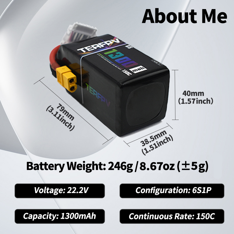 TERFPV Lipo Pil 6S 22.2V 1300/ - Drone Battery 3S incelemesi ve fiyatı
