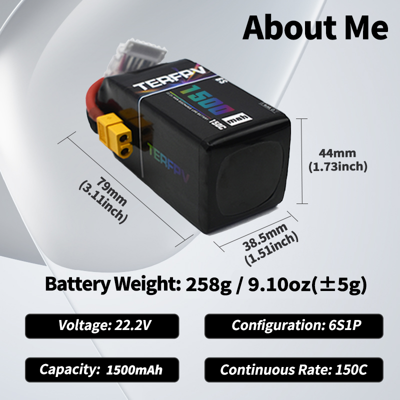 TERFPV Lipo Pil 6S 22.2V 1300/ - Drone Battery 3S incelemesi ve fiyatı